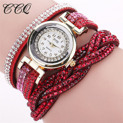 CCQ Brand Fashion Luxury Rhinestone Bracelet Women Watch Ladies Quartz Watch Casual Women Wristwatch Relogio Feminino 1739 - watchwomen