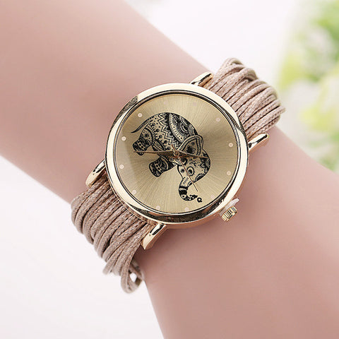 New Women Leather Bracelet Watches Fashion Casual Elephant Wrist Watches Relojes Mujer Relogio Feminino Clock 2015 BW1687 - watchwomen