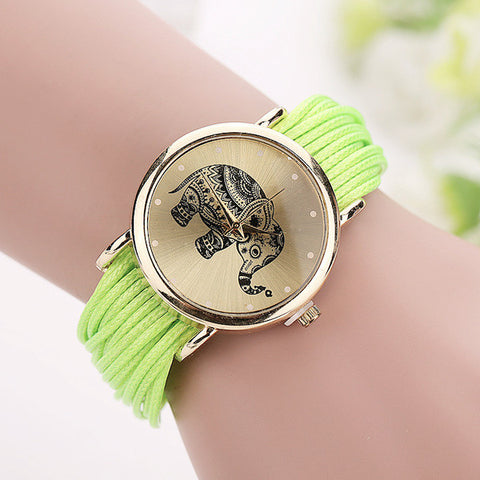 New Women Leather Bracelet Watches Fashion Casual Elephant Wrist Watches Relojes Mujer Relogio Feminino Clock 2015 BW1687 - watchwomen