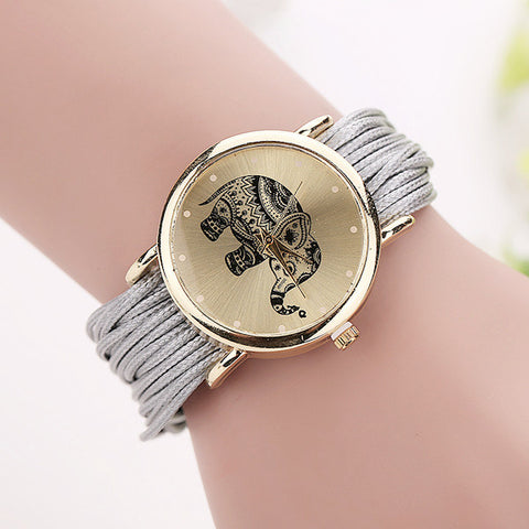 New Women Leather Bracelet Watches Fashion Casual Elephant Wrist Watches Relojes Mujer Relogio Feminino Clock 2015 BW1687 - watchwomen