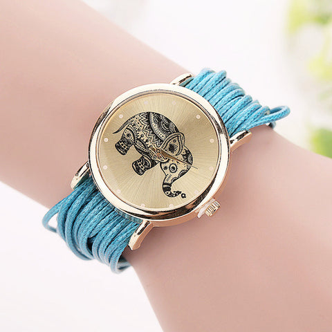 New Women Leather Bracelet Watches Fashion Casual Elephant Wrist Watches Relojes Mujer Relogio Feminino Clock 2015 BW1687 - watchwomen