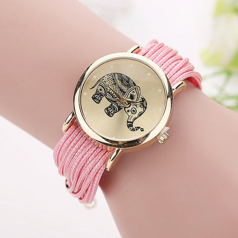 New Women Leather Bracelet Watches Fashion Casual Elephant Wrist Watches Relojes Mujer Relogio Feminino Clock 2015 BW1687 - watchwomen