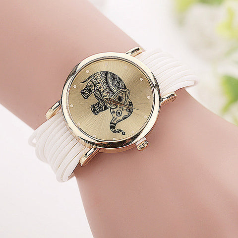 New Women Leather Bracelet Watches Fashion Casual Elephant Wrist Watches Relojes Mujer Relogio Feminino Clock 2015 BW1687 - watchwomen