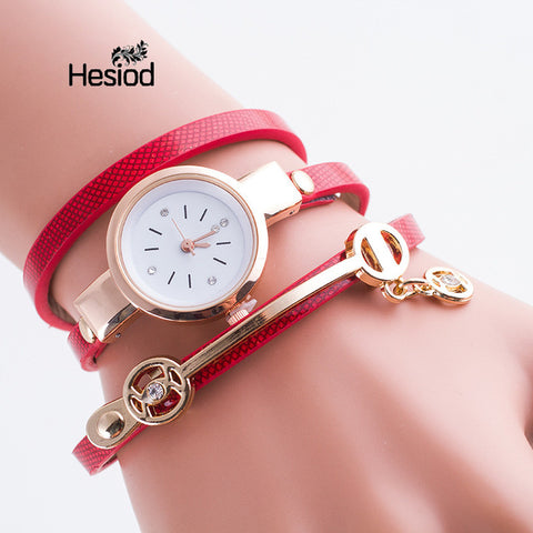 New Fashion Women Bracelet Watch Gold Quartz Gift Watch Wristwatch Women Dress Leather Casual Bracelet Watches Wholesale - watchwomen