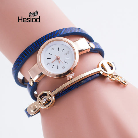 New Fashion Women Bracelet Watch Gold Quartz Gift Watch Wristwatch Women Dress Leather Casual Bracelet Watches Wholesale - watchwomen