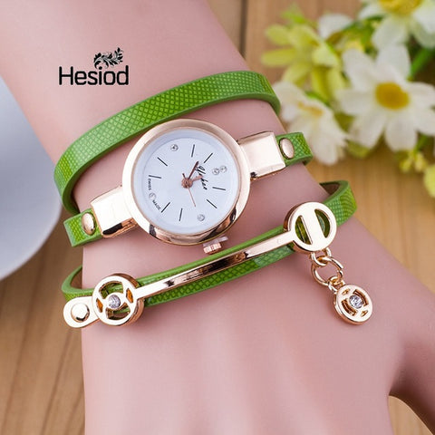 New Fashion Women Bracelet Watch Gold Quartz Gift Watch Wristwatch Women Dress Leather Casual Bracelet Watches Wholesale - watchwomen