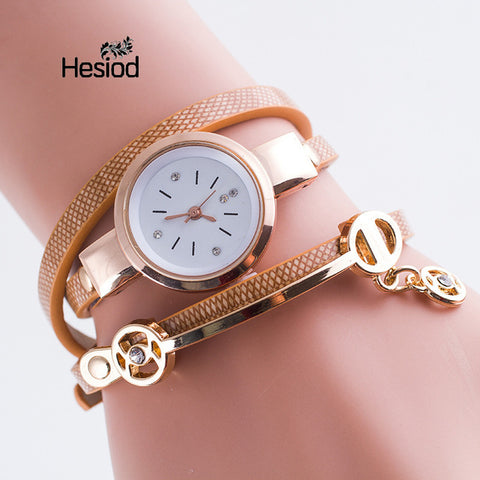 New Fashion Women Bracelet Watch Gold Quartz Gift Watch Wristwatch Women Dress Leather Casual Bracelet Watches Wholesale - watchwomen
