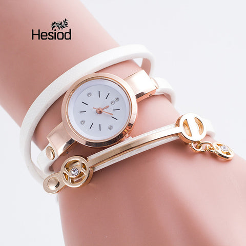 New Fashion Women Bracelet Watch Gold Quartz Gift Watch Wristwatch Women Dress Leather Casual Bracelet Watches Wholesale - watchwomen