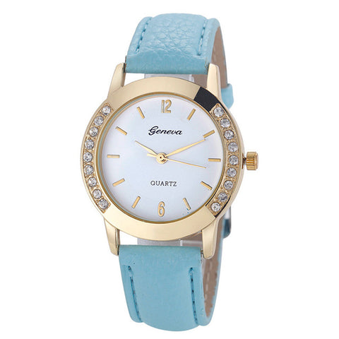 Relojes Mujer Women Diamond Analog Leather Quartz Wrist Watch Watches,business,Classic,simple,Girl,round,luxury Dress Clock M - watchwomen