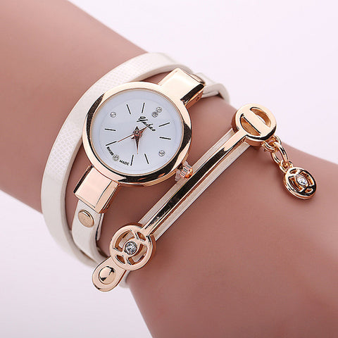 MINHIN Creative Braided Rope Bracelet Watches For Women PU Leather Multi Layers Quartz Wristwatches Pretty Women Dress Watch - watchwomen