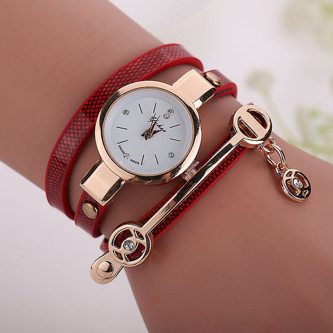 MINHIN Creative Braided Rope Bracelet Watches For Women PU Leather Multi Layers Quartz Wristwatches Pretty Women Dress Watch - watchwomen