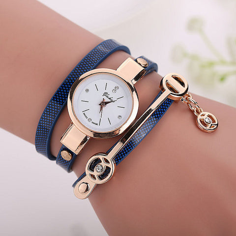 MINHIN Creative Braided Rope Bracelet Watches For Women PU Leather Multi Layers Quartz Wristwatches Pretty Women Dress Watch - watchwomen