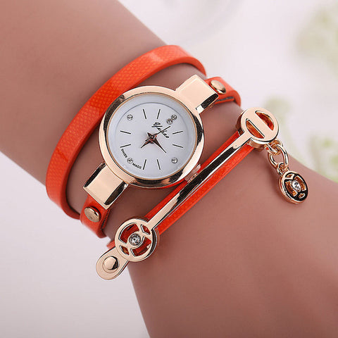 MINHIN Creative Braided Rope Bracelet Watches For Women PU Leather Multi Layers Quartz Wristwatches Pretty Women Dress Watch - watchwomen