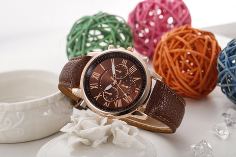 Fabulous hot sale analog quartz faux leather beautiful Roman numeral watch women relogio wrist watches relojes mujer 2017 - watchwomen