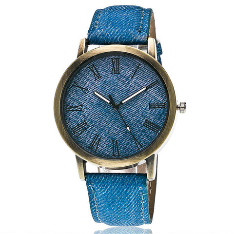 2017 New Fashion Jeans Casual Women Wristwatch Leather Strap Bracelet Watches Relogio Feminino 1507 - watchwomen