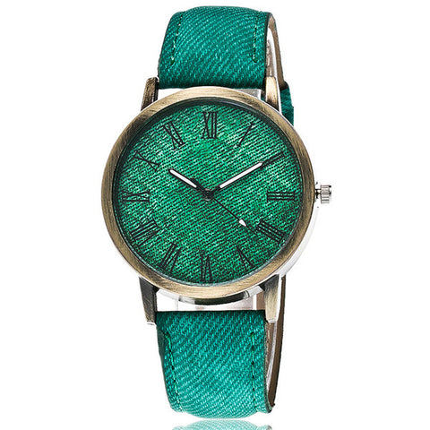 2017 New Fashion Jeans Casual Women Wristwatch Leather Strap Bracelet Watches Relogio Feminino 1507 - watchwomen