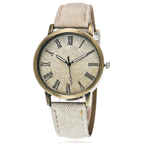 2017 New Fashion Jeans Casual Women Wristwatch Leather Strap Bracelet Watches Relogio Feminino 1507 - watchwomen