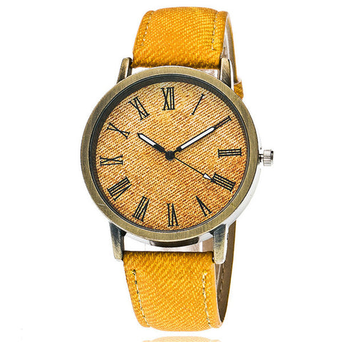 2017 New Fashion Jeans Casual Women Wristwatch Leather Strap Bracelet Watches Relogio Feminino 1507 - watchwomen