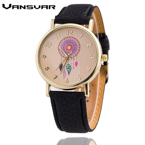 Vansvar Luxury Brand Fashion Dreamcatcher Watch Women Analog Dress Wristwatch Ladies Quarzt Watch Clock Relogio Feminino 1635 - watchwomen