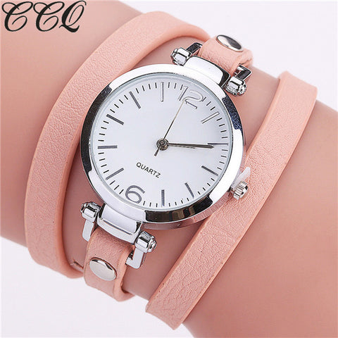Hot Selling CCQ Brand Fashion Luxury Leather Bracelet Watch Ladies Quartz Watch Casual Women Wrist Watch Relogio Feminino 2116 - watchwomen