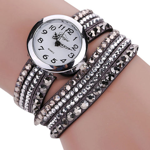 Women Luxury Rhinestone Bracelet Quartz Watch Fashion Ladies Chic Minimalist Leather Wristwatch Relogio Feminino Montre Femme - watchwomen