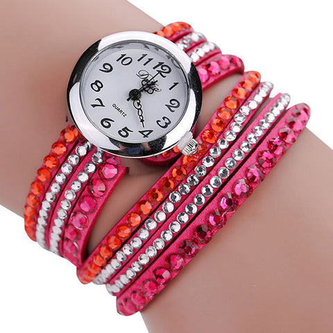 Women Luxury Rhinestone Bracelet Quartz Watch Fashion Ladies Chic Minimalist Leather Wristwatch Relogio Feminino Montre Femme - watchwomen