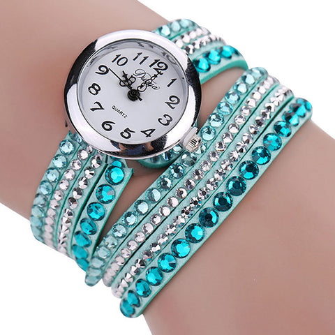 Women Luxury Rhinestone Bracelet Quartz Watch Fashion Ladies Chic Minimalist Leather Wristwatch Relogio Feminino Montre Femme - watchwomen