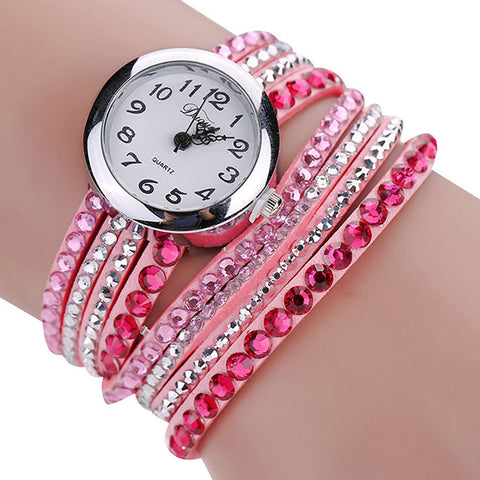Women Luxury Rhinestone Bracelet Quartz Watch Fashion Ladies Chic Minimalist Leather Wristwatch Relogio Feminino Montre Femme - watchwomen