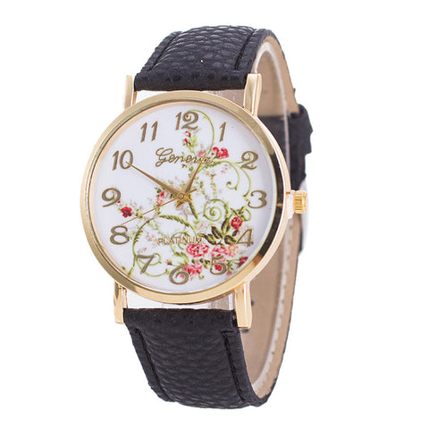 Watches Women Fashion Flowers bracelet Watches Sport Analog Quartz Wrist Watch top brand luxury relojes mujer montres wholesale - watchwomen