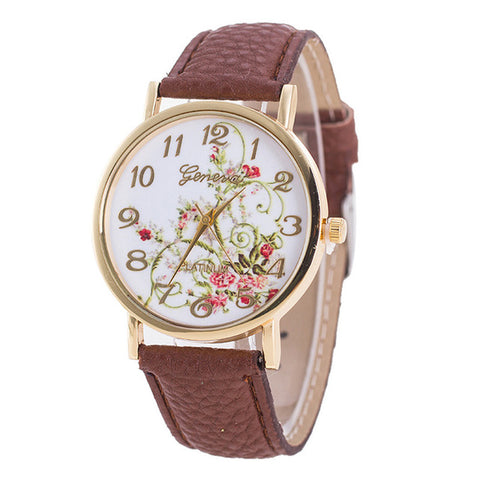 Watches Women Fashion Flowers bracelet Watches Sport Analog Quartz Wrist Watch top brand luxury relojes mujer montres wholesale - watchwomen