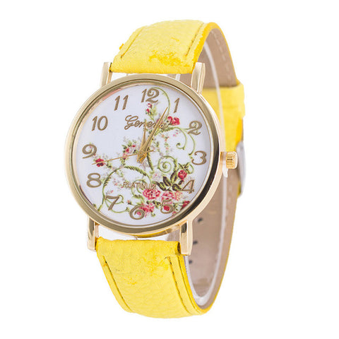 Watches Women Fashion Flowers bracelet Watches Sport Analog Quartz Wrist Watch top brand luxury relojes mujer montres wholesale - watchwomen