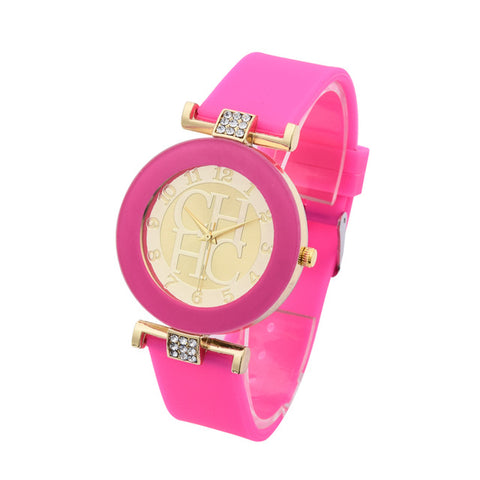 2017 Hot Fashion Luxury Brand Bear Watch Women Rhinestones Watches 10 Colors Silicone Quartz Geneva Dress Wristwatch Reloj Mujer - watchwomen