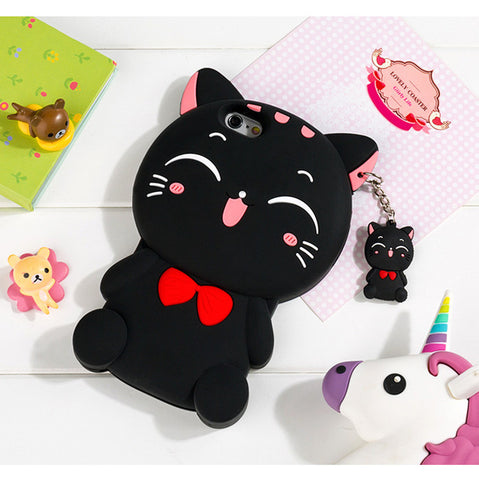 3D Cartoon Ice Cream Stitch Cat Soft Silicone Back Cover For iPhone 4/4s/5/5S/5C/SE/6/6S/6 6s Plus/7/7 Plus/8/8 Plus Phone Cases - watchwomen