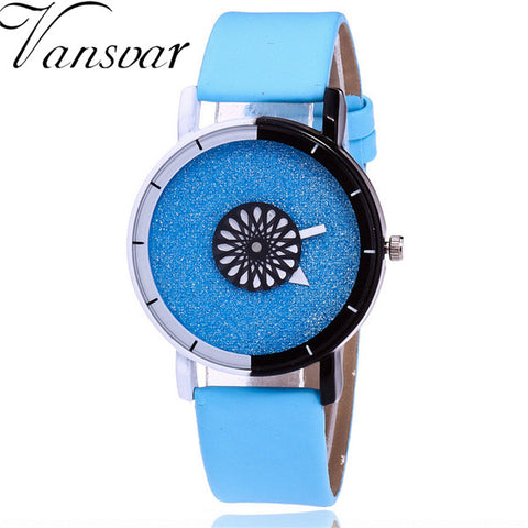 Vansvar Brand Fashion Women Wristwatch Luxury Casual Candy Leather Quartz Watch Relogio Feminino Gift Clock Drop Shipping - watchwomen