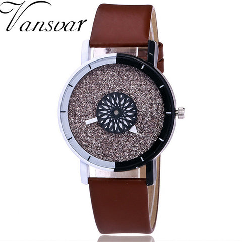 Vansvar Brand Fashion Women Wristwatch Luxury Casual Candy Leather Quartz Watch Relogio Feminino Gift Clock Drop Shipping - watchwomen