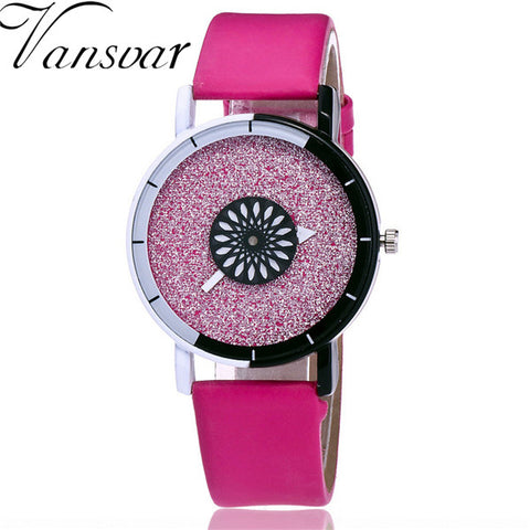 Vansvar Brand Fashion Women Wristwatch Luxury Casual Candy Leather Quartz Watch Relogio Feminino Gift Clock Drop Shipping - watchwomen