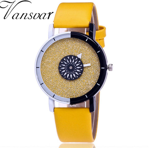 Vansvar Brand Fashion Women Wristwatch Luxury Casual Candy Leather Quartz Watch Relogio Feminino Gift Clock Drop Shipping - watchwomen