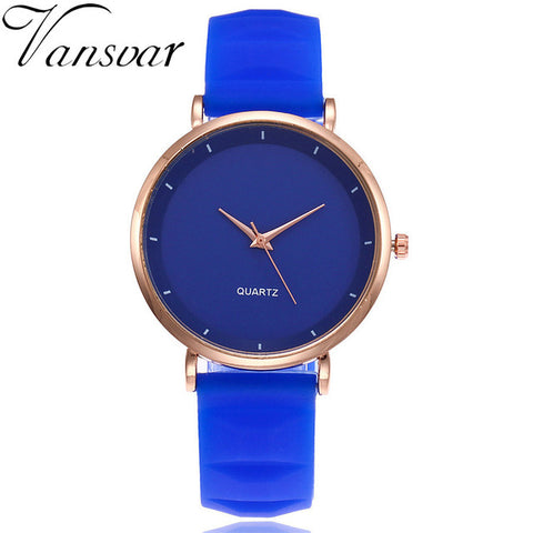 Vansvar Fashion Jelly Silicone Women Watches Luxury Brand Casual Ladies Quartz Clock Wristwatches Clock Montre Femme - watchwomen