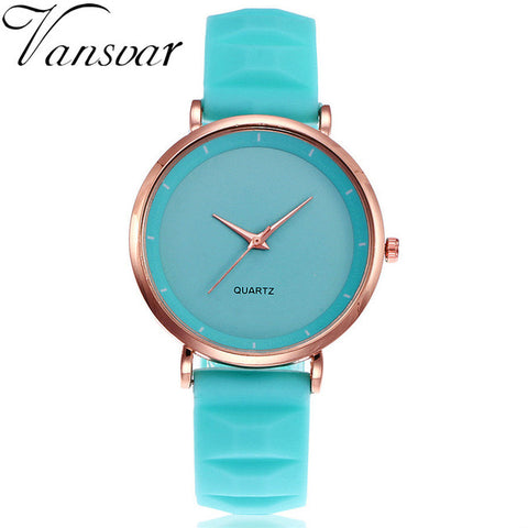 Vansvar Fashion Jelly Silicone Women Watches Luxury Brand Casual Ladies Quartz Clock Wristwatches Clock Montre Femme - watchwomen