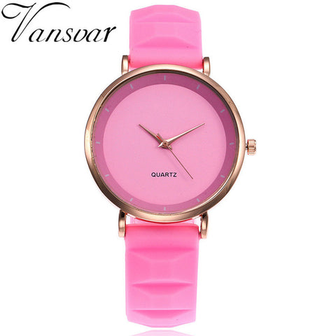 Vansvar Fashion Jelly Silicone Women Watches Luxury Brand Casual Ladies Quartz Clock Wristwatches Clock Montre Femme - watchwomen