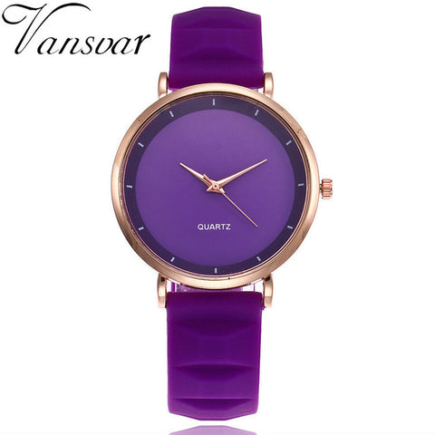 Vansvar Fashion Jelly Silicone Women Watches Luxury Brand Casual Ladies Quartz Clock Wristwatches Clock Montre Femme - watchwomen