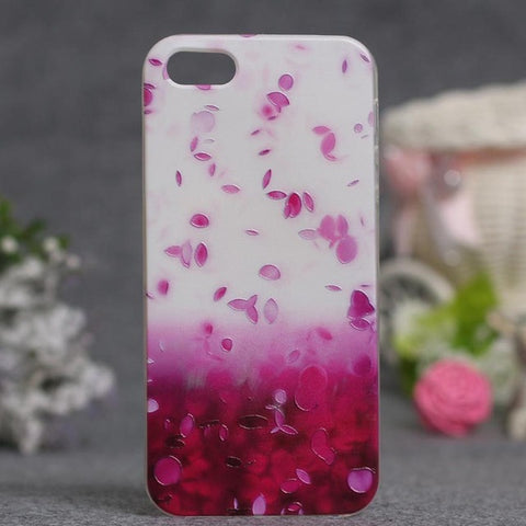 Newest Fashion Colorful Luxury 3D Flower Pattern Case for Apple iPhone 5 5S Cases Cell Phone Soft TPU Back Cover for iphone SE - watchwomen