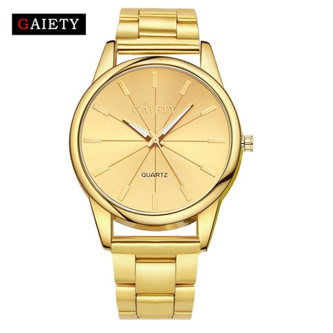 GAIETY Quartz Watch Women Fashion Steel Watches Gold Luxury Brand Females Geneva Quartz Clock Ladies Wristwatch 2017 New Arrive - watchwomen