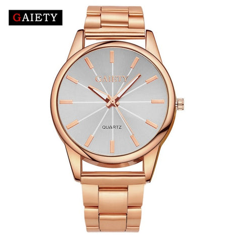 GAIETY Quartz Watch Women Fashion Steel Watches Gold Luxury Brand Females Geneva Quartz Clock Ladies Wristwatch 2017 New Arrive - watchwomen