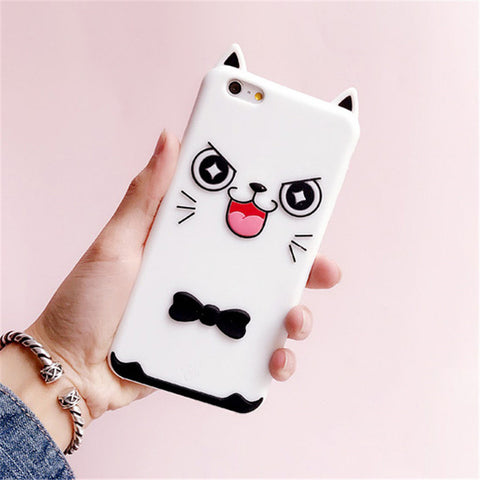 3D Cartoon Soft Silicone Phone Case for iPhone 5 5S 6 6S 7 Plus Cover Mickey Judy Rabbit Smile Cat Tiger Stitch Unicorn Animal - watchwomen