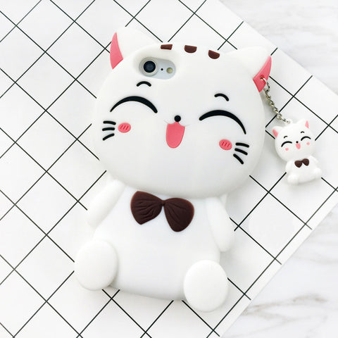 3D Cartoon Soft Silicone Phone Case for iPhone 5 5S 6 6S 7 Plus Cover Mickey Judy Rabbit Smile Cat Tiger Stitch Unicorn Animal - watchwomen