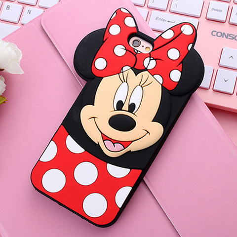 3D Cartoon Soft Silicone Phone Case for iPhone 5 5S 6 6S 7 Plus Cover Mickey Judy Rabbit Smile Cat Tiger Stitch Unicorn Animal - watchwomen