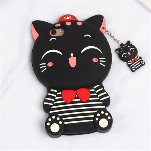 3D Cartoon Soft Silicone Phone Case for iPhone 5 5S 6 6S 7 Plus Cover Mickey Judy Rabbit Smile Cat Tiger Stitch Unicorn Animal - watchwomen