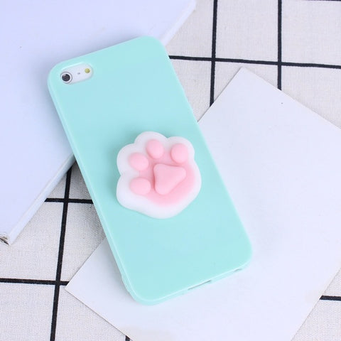 Phone Case for iPhone 6 6S 3D Cute Soft Silicone Squishy Cat Fundas for iPhone 6 6S 7 7 Plus 5 5S Cover Sleeping Kitty Coque - watchwomen