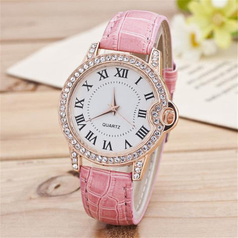 diamond bracelet watches Women luxury dress Fashion Leather Analog Simple Clock Dial Quartz Wrist Watch relogio gift - watchwomen